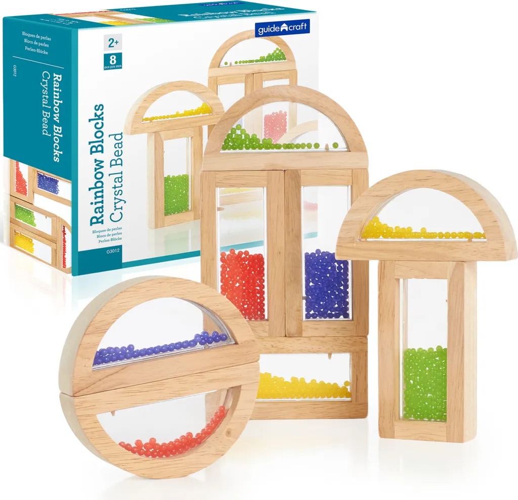 Rainbow Block Beads GuideCraft avec Inserts Colorés Translucides 24pc - 8