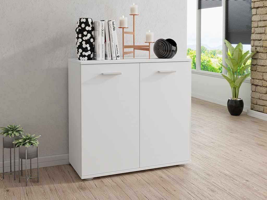 MIRJAN24 Kommode Mike III 2T, Sideboard, Moderne Highboard, Wohnzimmer (Farbe: Weiß)