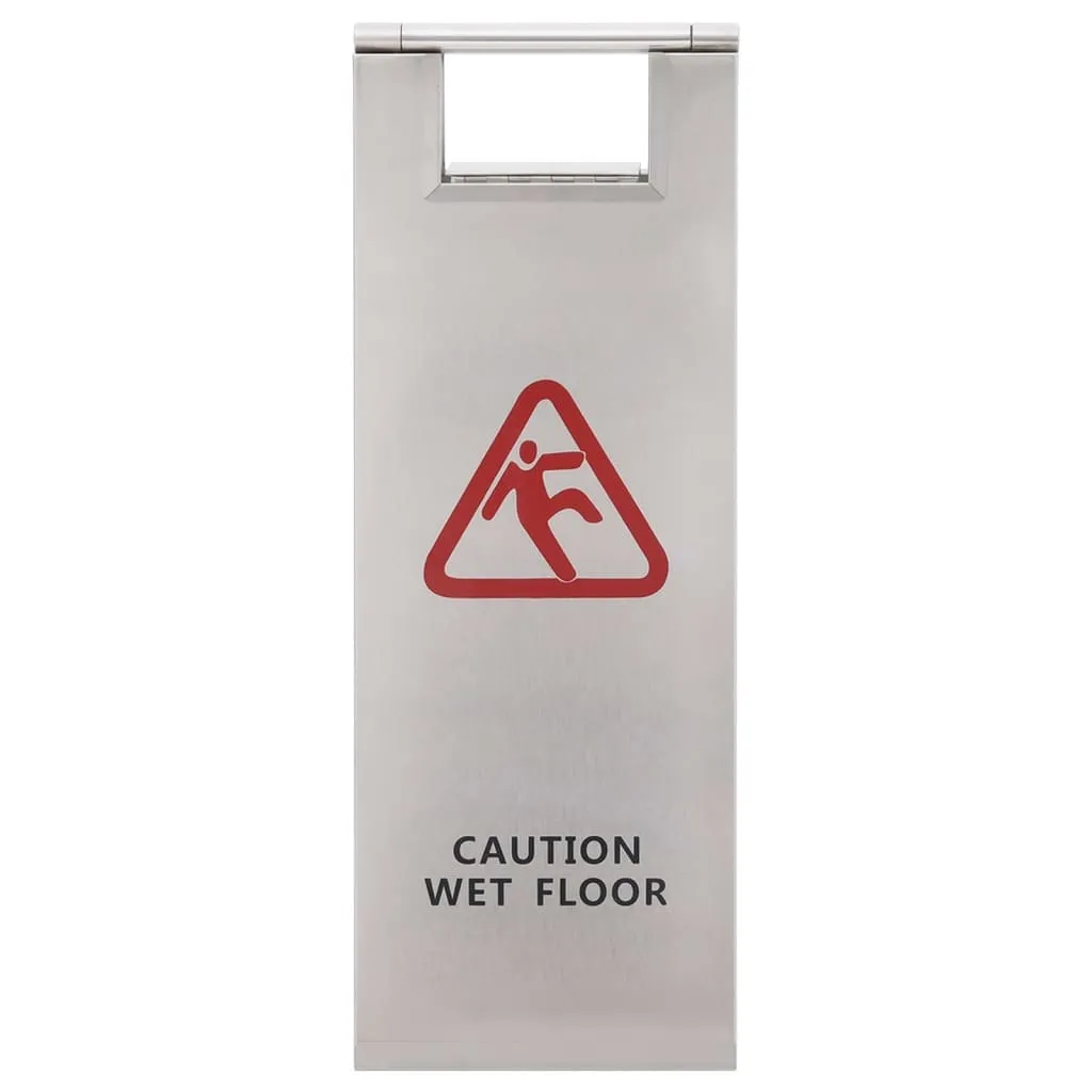 Signalétique de sécurité sol glissant : panneau pliable en inox vidaXL