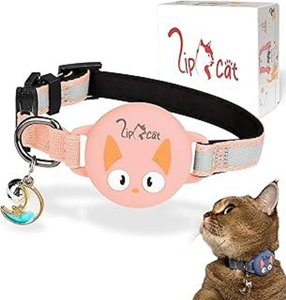 Collare Gatto AirTag Professionale: Impermeabile, Riflettente, Rosa