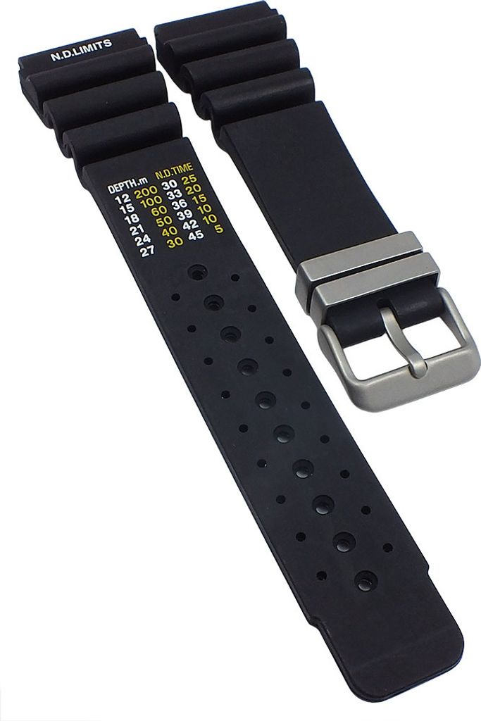 Minott Uhrenarmband | Polyurethan(Polyurethan) schwarz Taucheruhren 26984S, Stegbreite:20mm