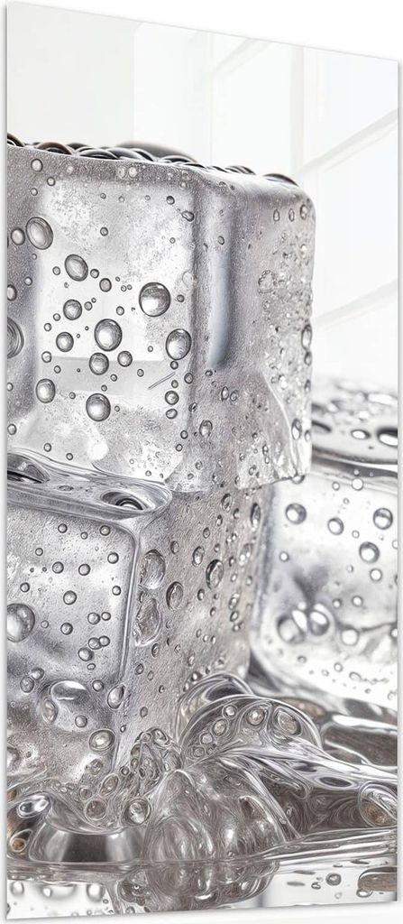 Glasbild 50x100cm in XXL für Wohnzimmer, Schlafzimmer Motiv Eiswuerfel