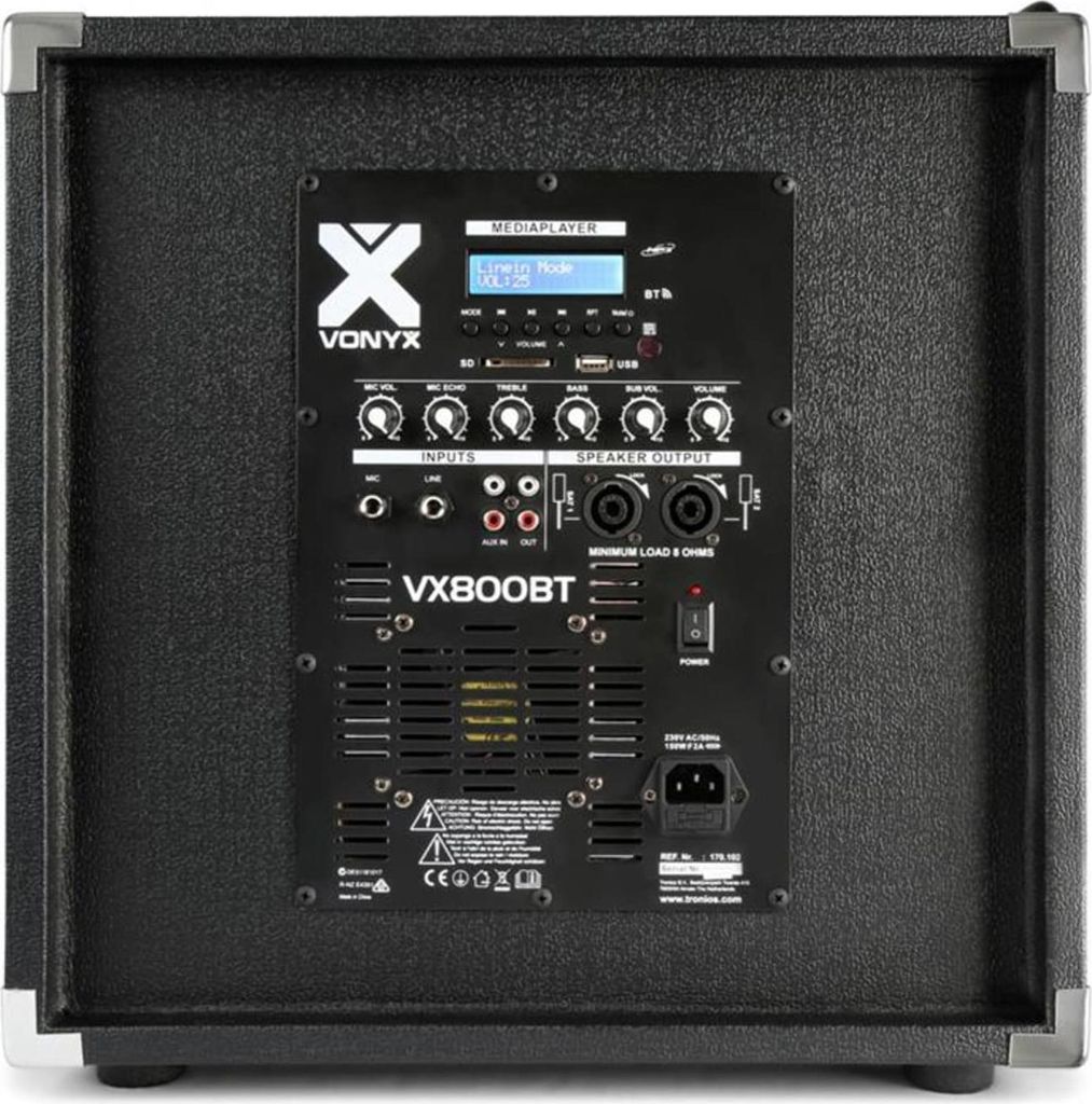 Vonyx VX800BT, Kabelgebunden, 800 W, Schwarz Produktbild 