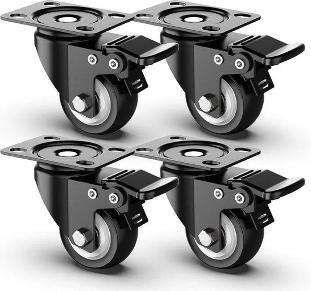 Roulettes pivotantes de sécurité 50 mm charge 250 kg pour meubles