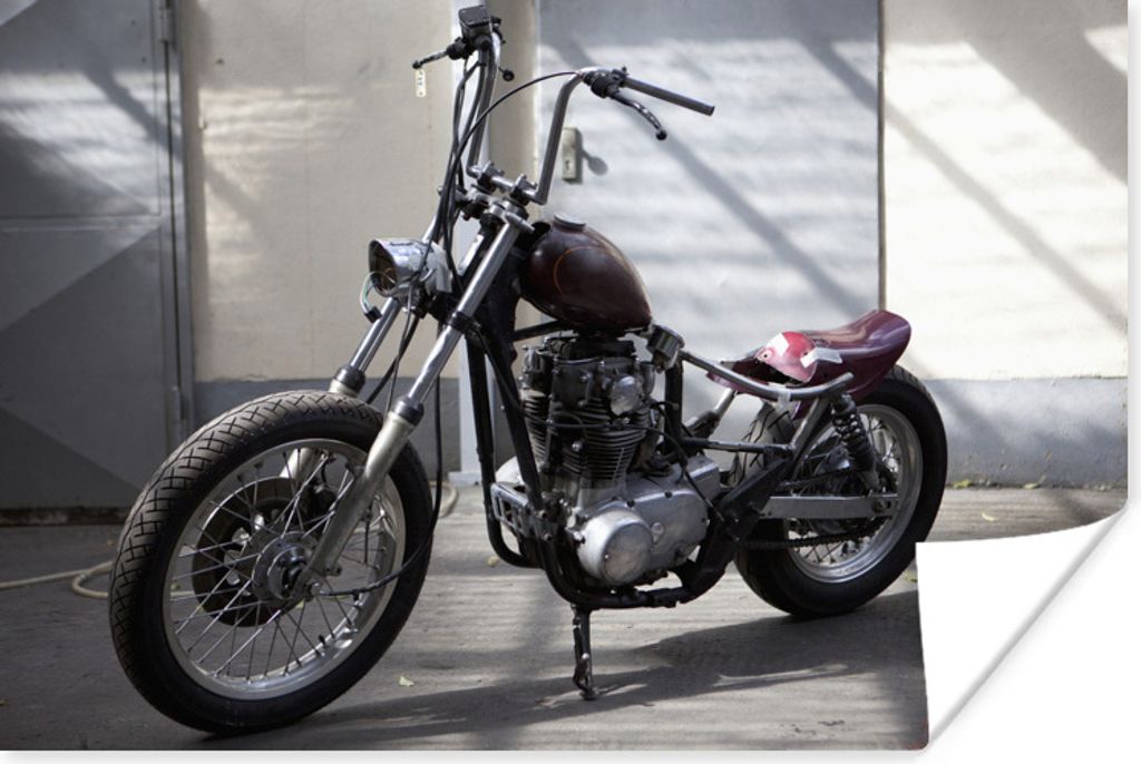 MuchoWow Poster Ein altmodisches Chopper-Motorrad 30x20 cm - Plakate - Print