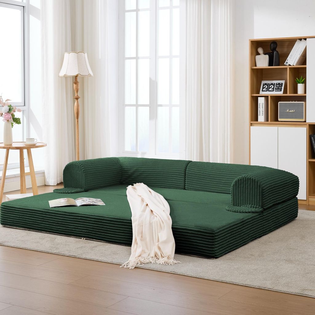 LVHOM 2-Sitzer Schlafsofa aus Cordstoff, 2-in-1 Klappsofa, Produktbild 
