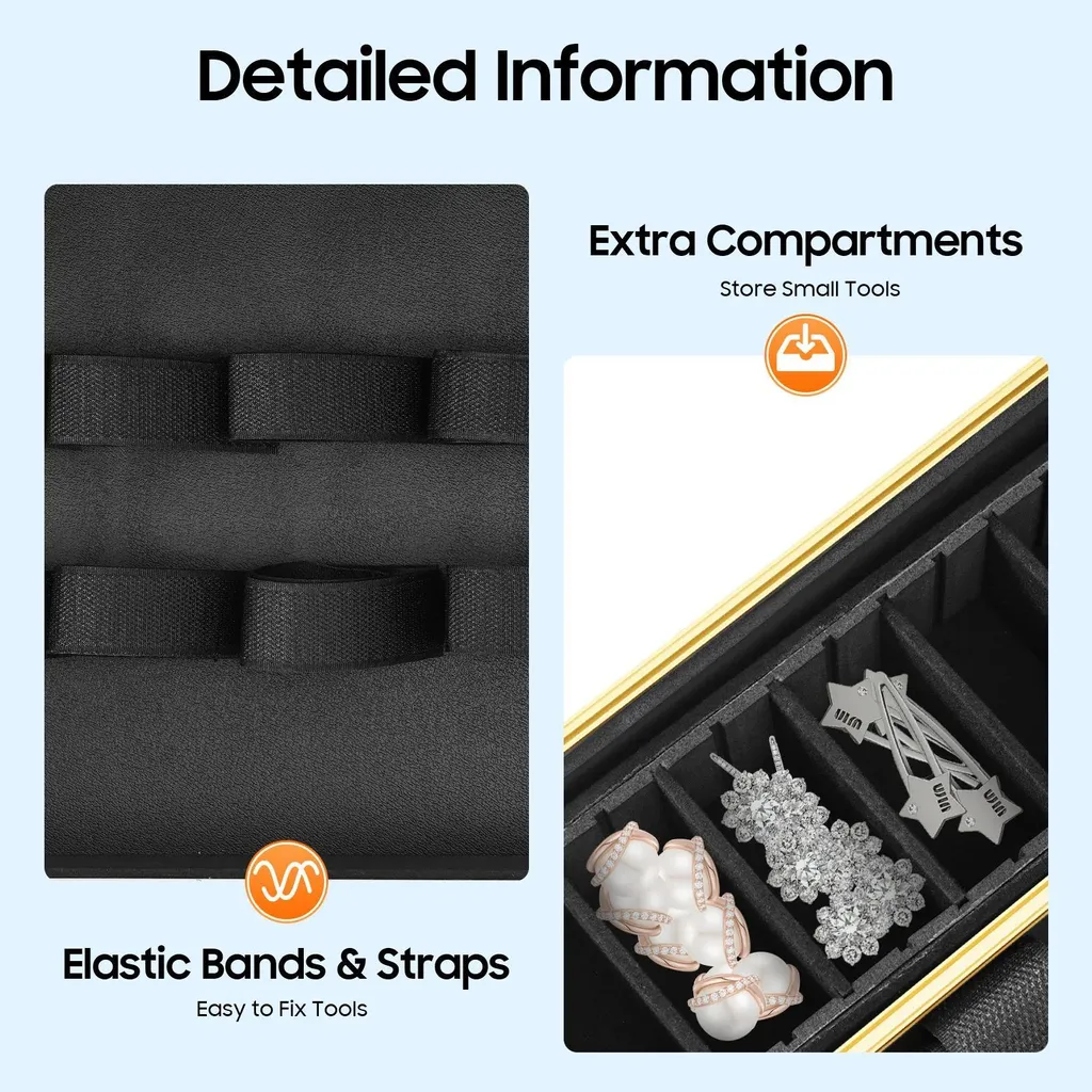 Valigetta per Attrezzi Barber e Makeup - Scomparti Modulari Nero - 7