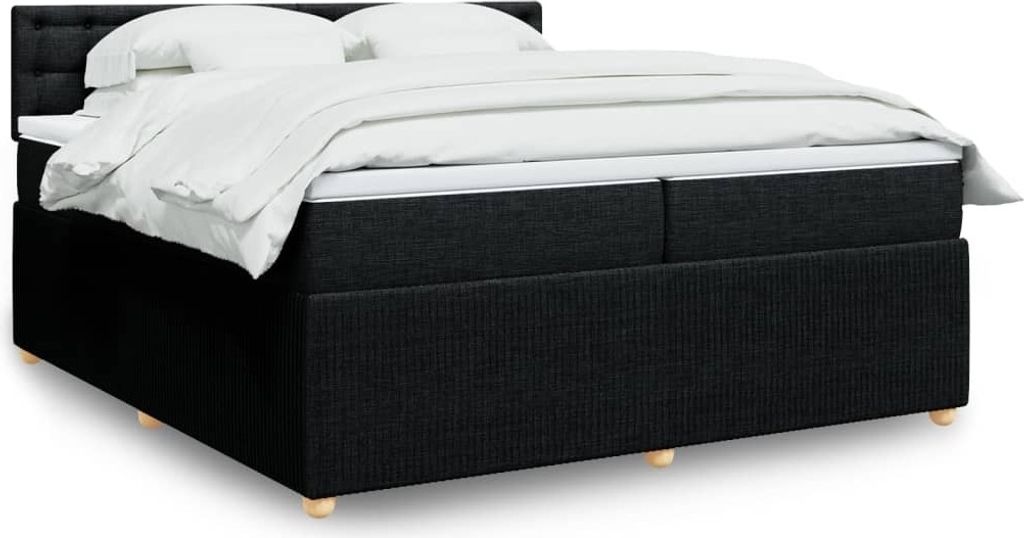 Maison Exclusive - Boxspringbett mit Matratze Schwarz 200x200 cm Stoff