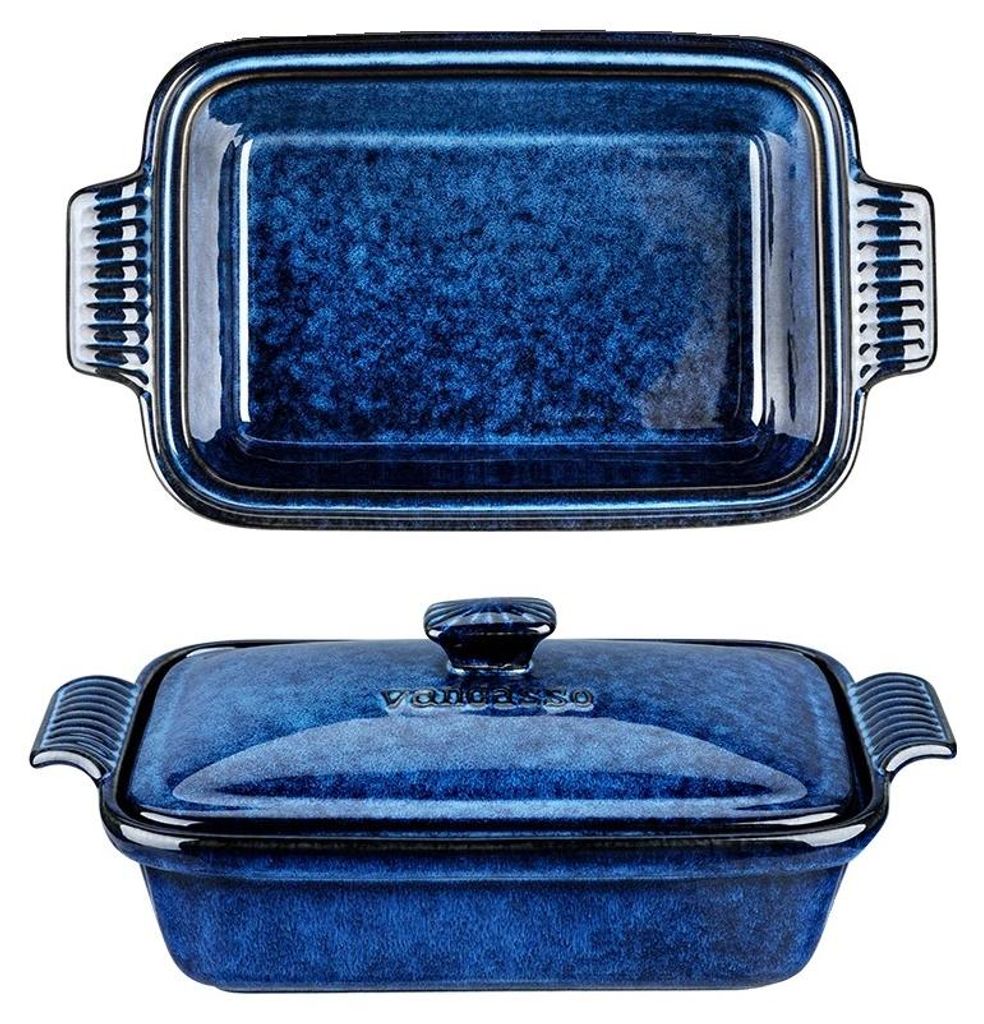 Blaue Auflaufform, im Ofen gebranntes Design, 3.8 QT 9x13 Produktbild 