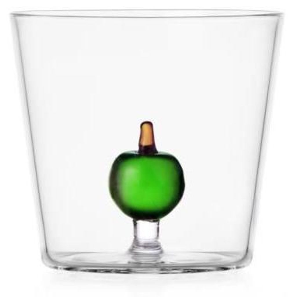Früchte und Blumen, grüner Apfel-Trinkglas