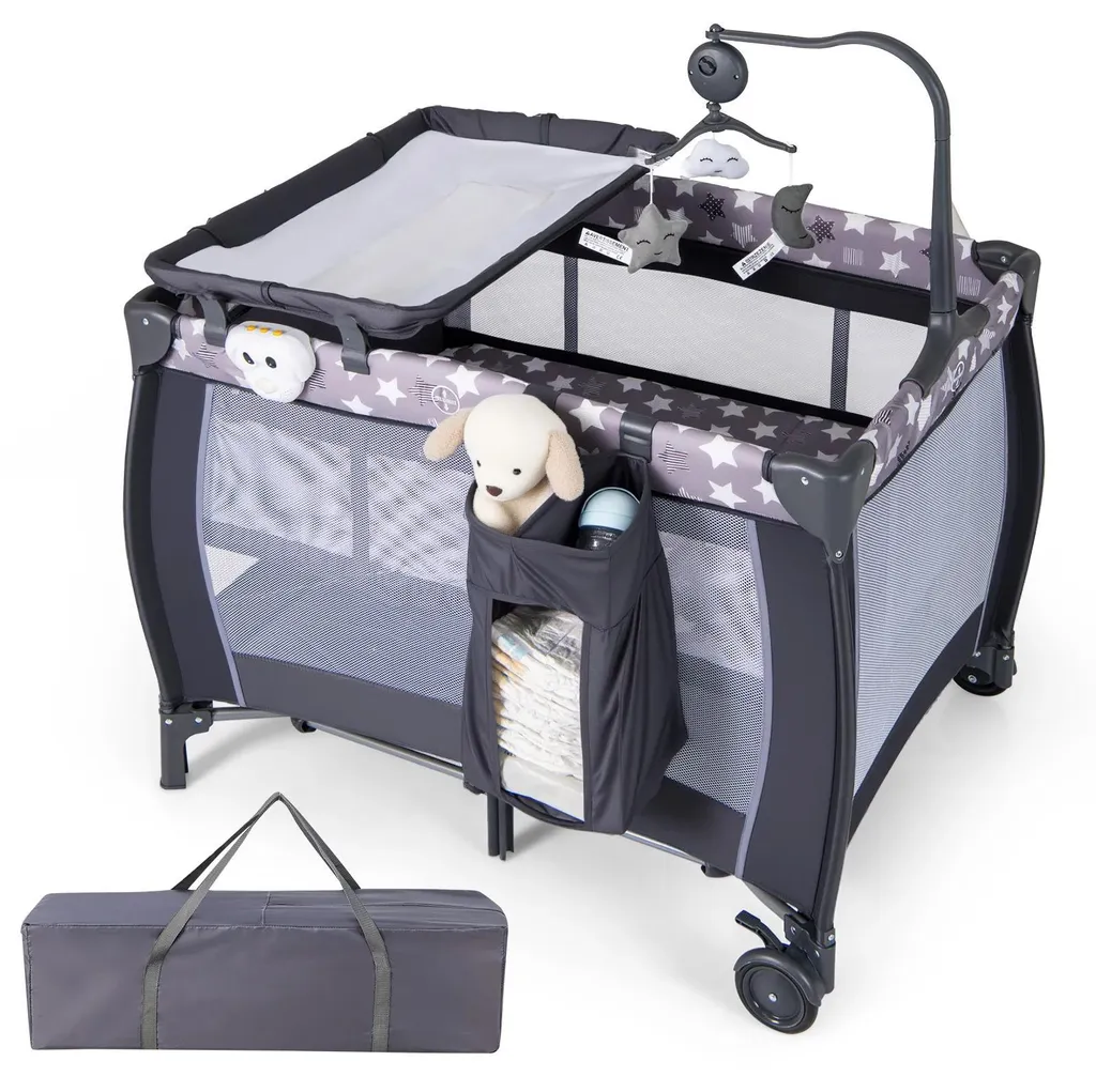 Lit parapluie bébé facile à plier avec matelas et sac pour le voyage
