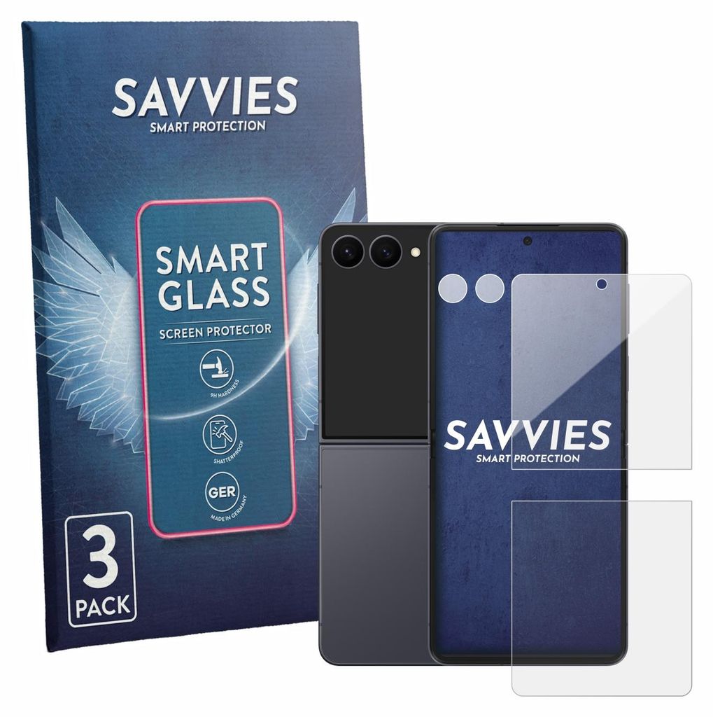 3x Savvies Schutzglas Folie für Samsung Galaxy Z Flip 8 Produktbild 