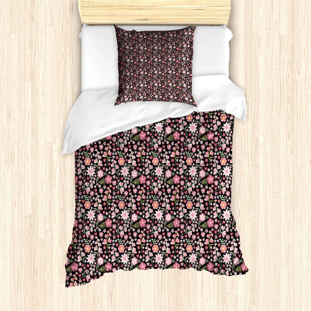 Set Copripiumino ABAKUHAUS 135x200 Rosa Pallido Kaki - Folk Est Europa