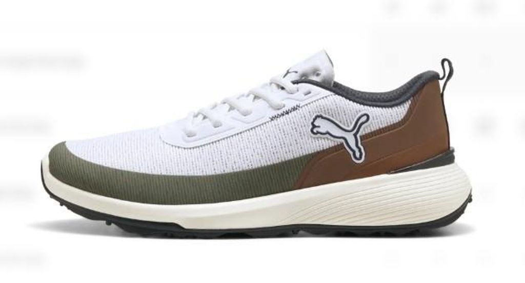 Puma Gruve Sport Herren-Golfschuhe Weiß und Grün