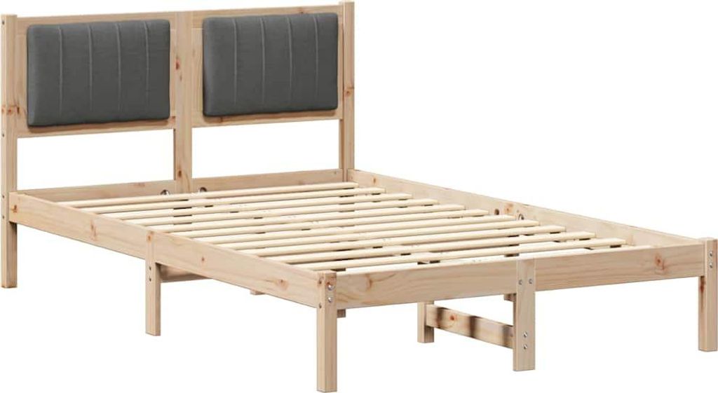 vidaXL Bettgestell mit gepolstertem Kopfteil Dunkelgrau 120 x 200 cm