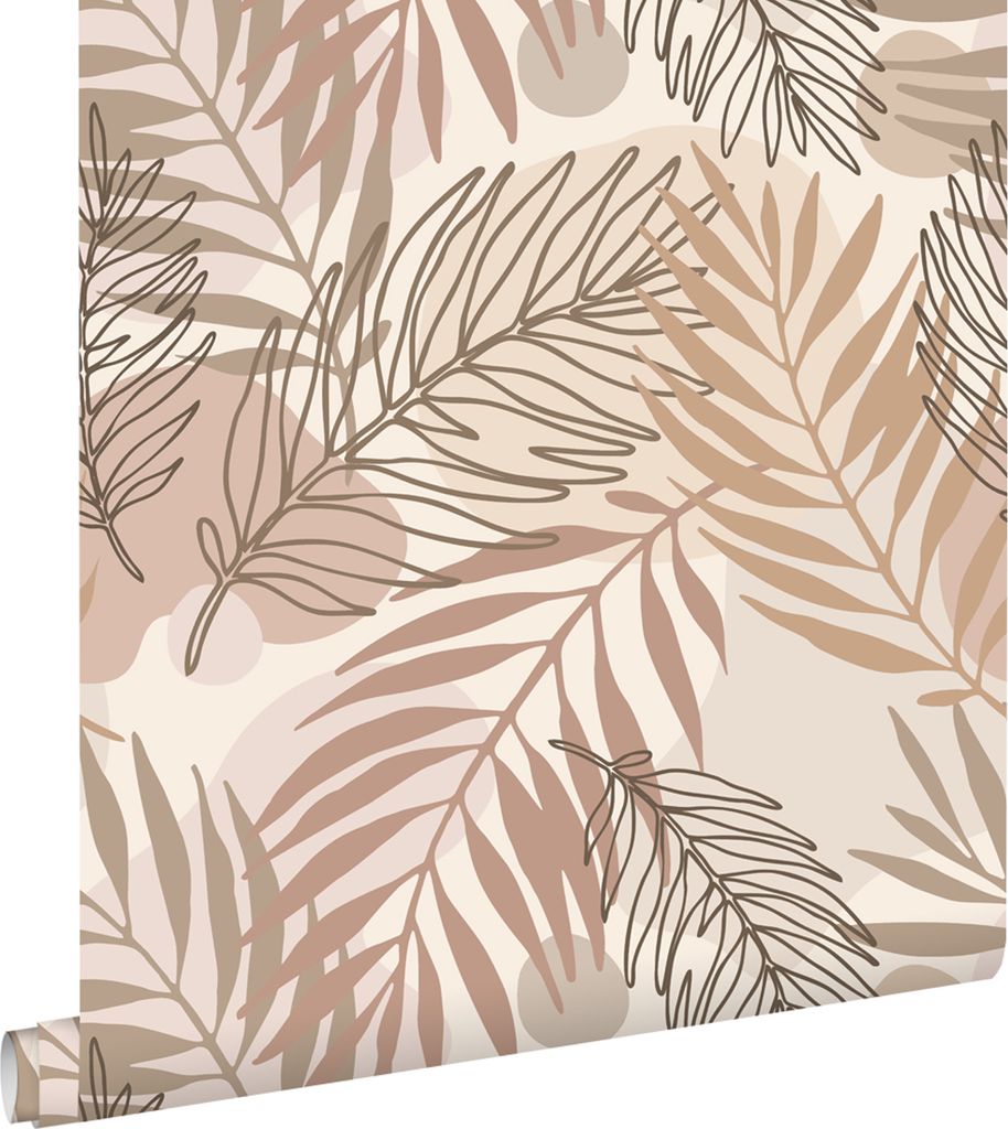 ESTAhome Tapete Blätter Beige 50 x 900 cm
