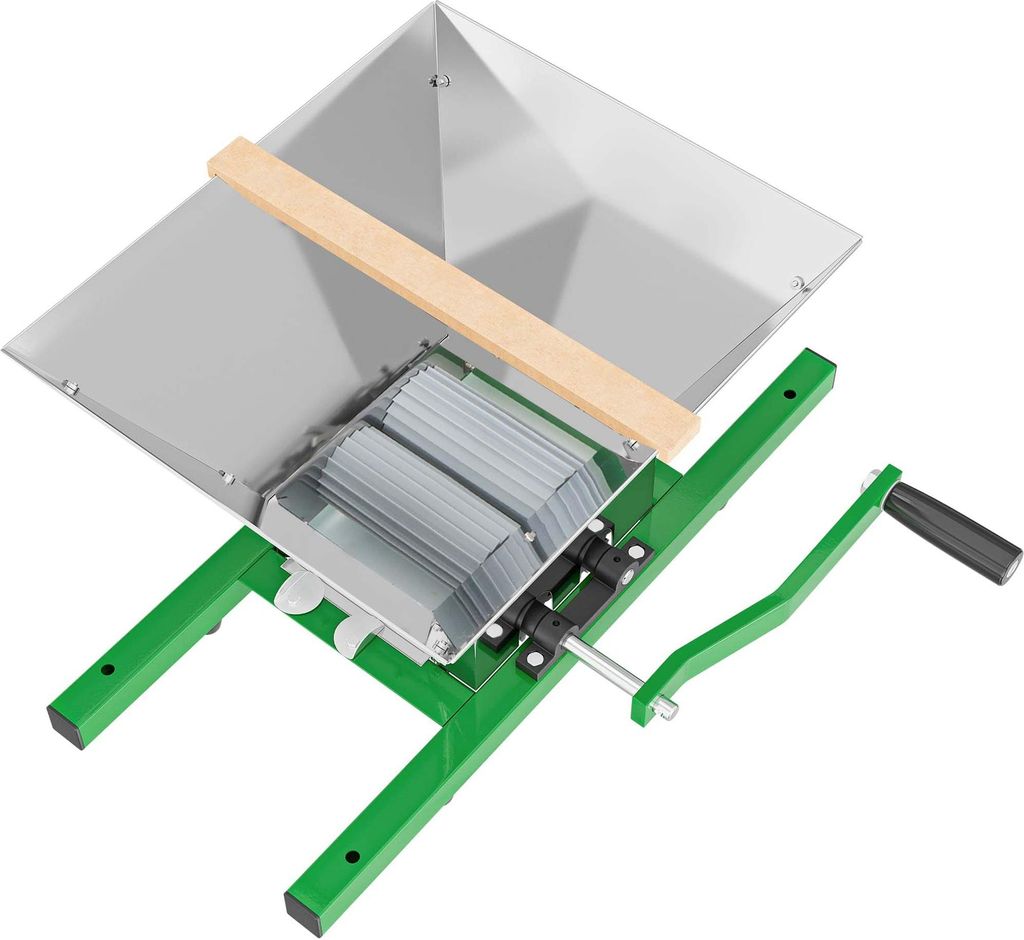 Wiltec Fruchtmühle mit 7 L Trichter, Obstmühle mit Handkurbel, Obstpresse für weiche Früchte wie Trauben und Beeren