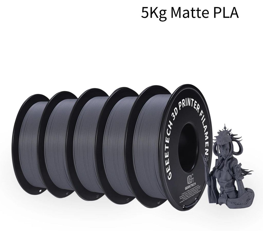 PLA Filament - 3D-Drucker 1,75 mm - Matte Oberfläche - Länge 343 m - Vakuumverpackt - Dunkelgrau