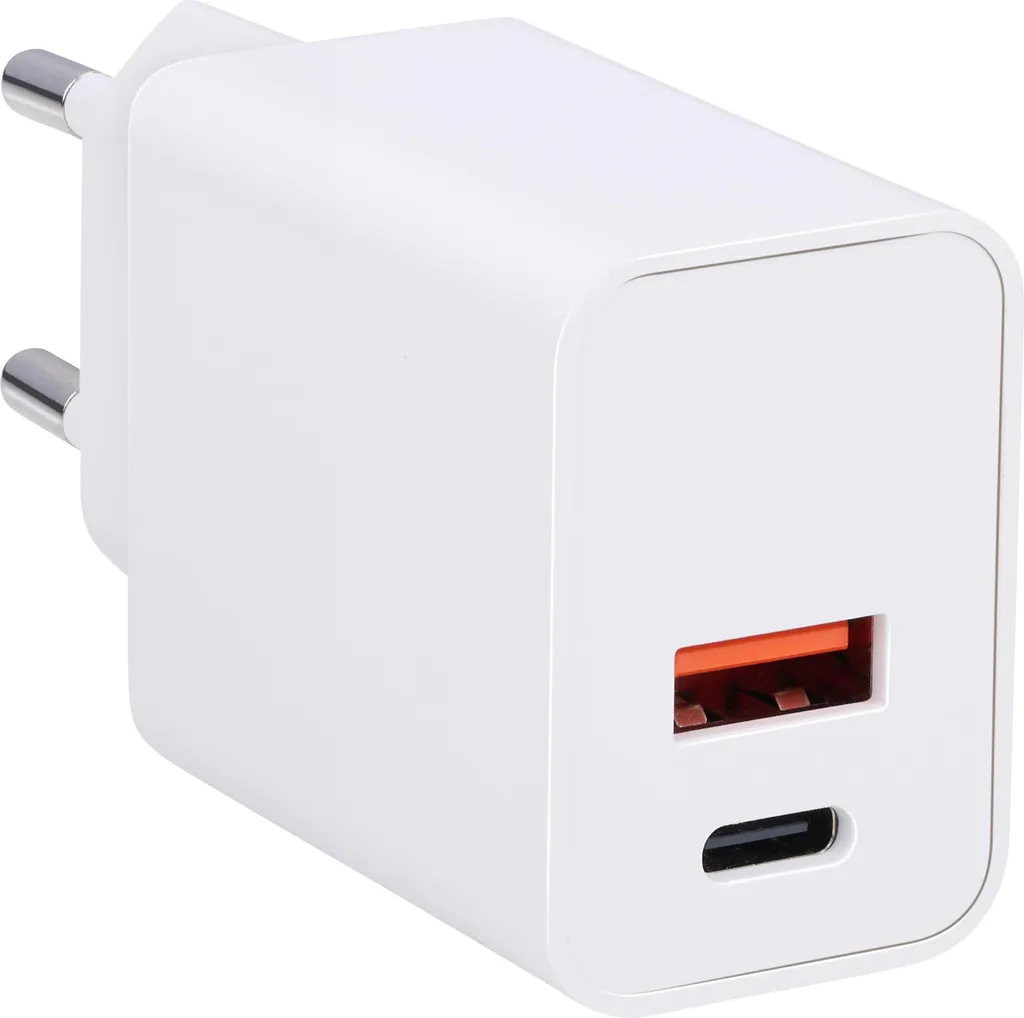 Alimentatore GRUNDIG 30W Dual Port USB-C e USB-A Fast Charge Bianco