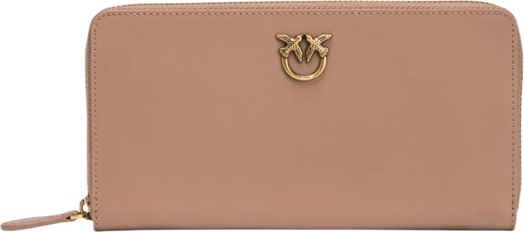 Porte-monnaie Zippé PINKO Ryder Ginger Biscuit pour Sac à Main Femme