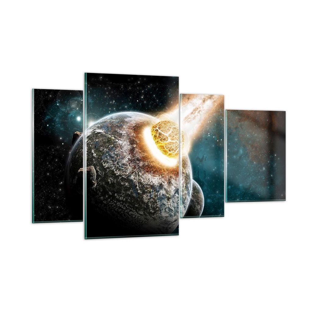 Bilder auf glas - Katastrophe Apokalypse Komet Explosion - 120x70cm - Glasbilder - Wandbilder - Kunstdruck - Wanddekoration aus Glas - Glas Bilder ...
