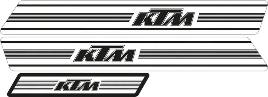 Kit graphique réplique OEM Tecnosel fond blanc pour moto KTM GS 74-76