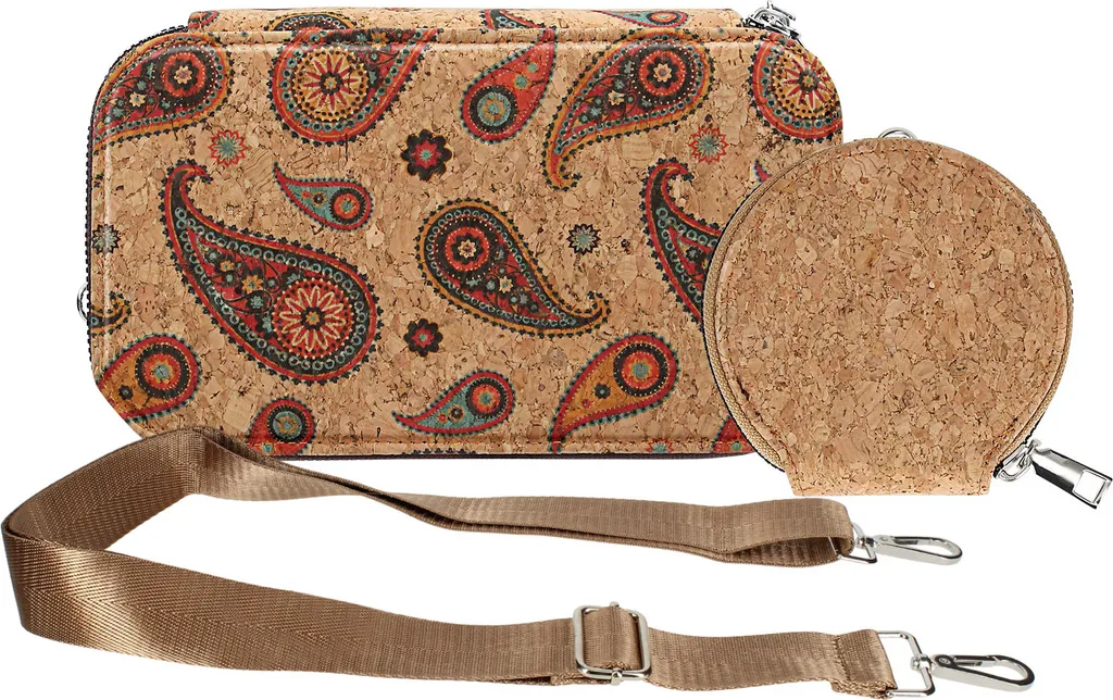 Borsa in Sughero Avizar EcoCork: Accessorio Vegan Colorato con Zip