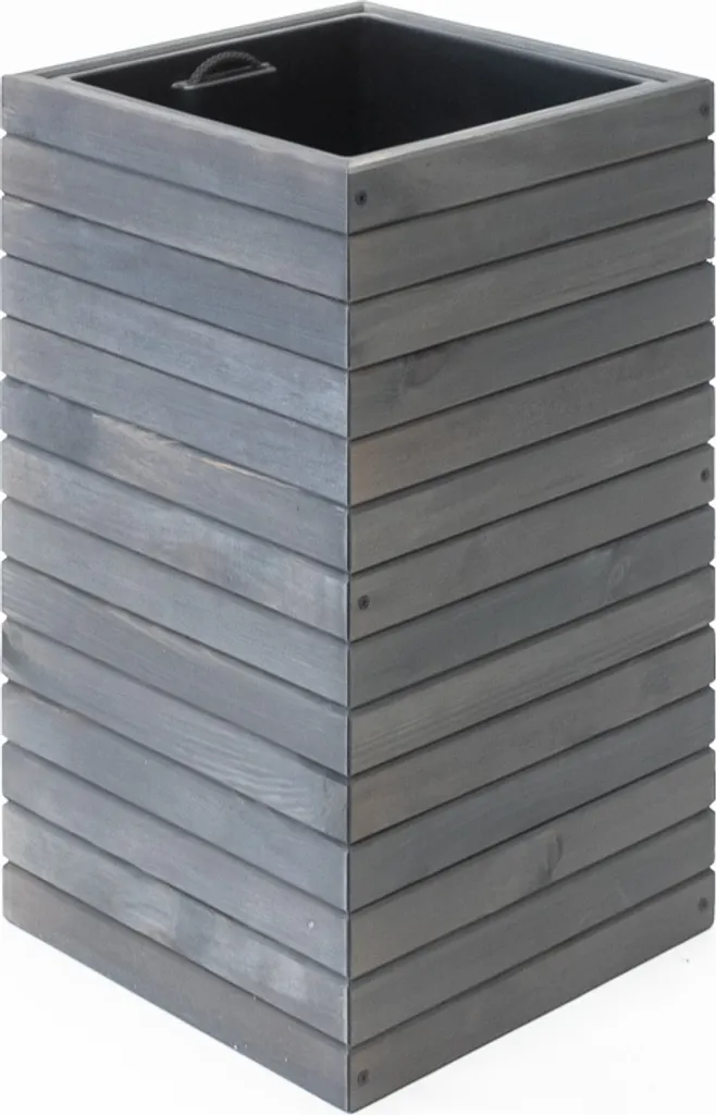 Westmann Jardinière en bois Mono gris 33x33x56 cm pour fleurs et plantes