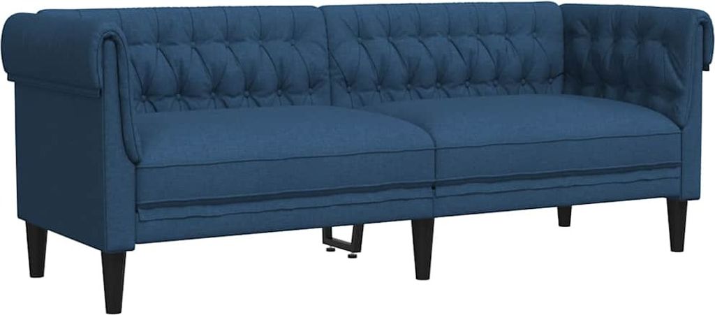 vidaXL Chesterfield-Sofa 3-Sitzer Blau Stoff