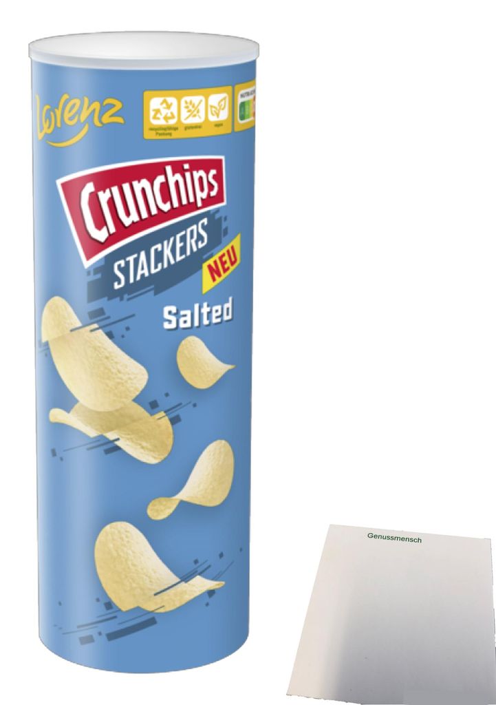 Lorenz Crunchips Stackers Salted (175g Dose) + usy Block