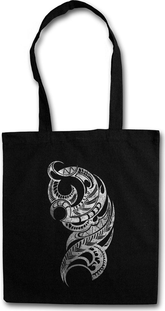 Urban Backwoods Maori Symbol, Stofftasche, Farbe: Schwarz Produktbild 