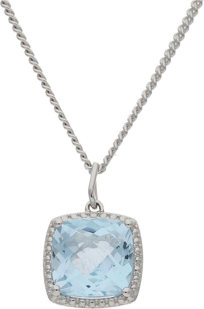 JuwelmaLux Anhänger 375/000 (9 Karat) Weißgold Blautopas Produktbild 