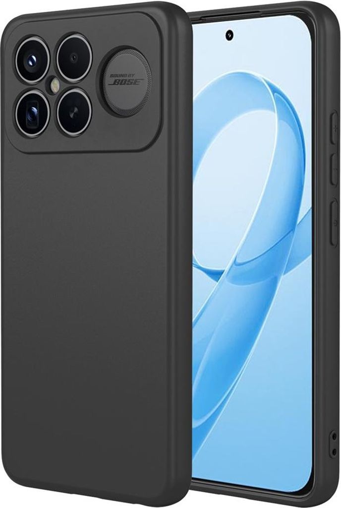 Hülle für Xiaomi Poco F8 Ultra - Phonesta Soft Silk Silikon Back Cover - Schwarz