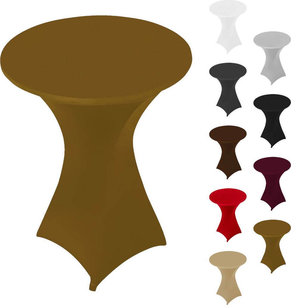 Stehtischhusse Stretch Gold elastischer Bistrotisch Überzug, ø 60cm