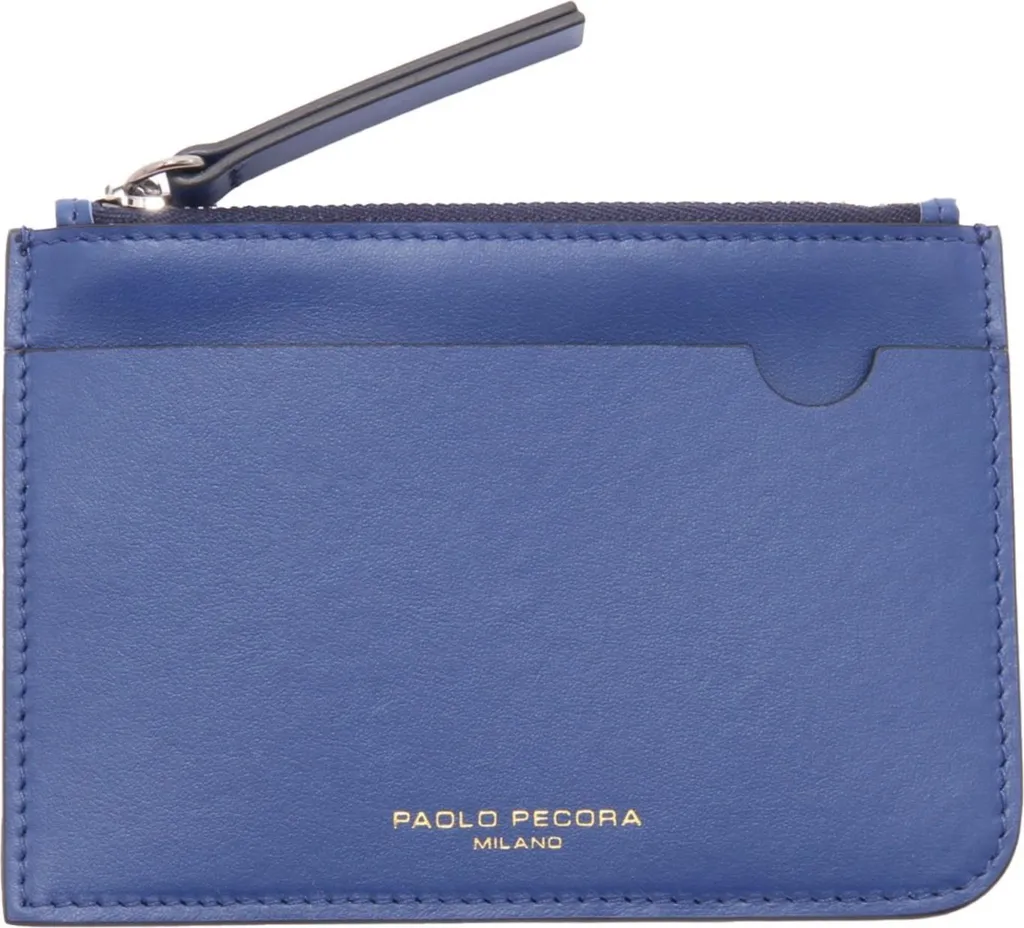 Portefeuille Paolo Pecora 9637AI pour homme en cuir véritable bluette