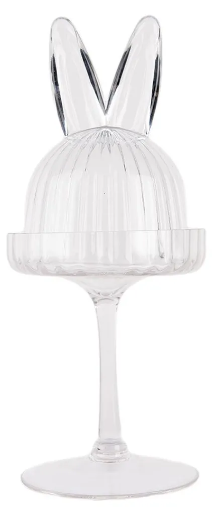 Cloche en verre anti-poussière pour figurines avec lapin Ø 12 cm