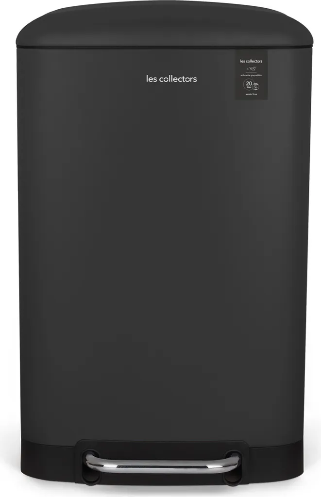 Les Collectors N°531 Poubelle à pédale cuisine 20L en acier gris anthracite