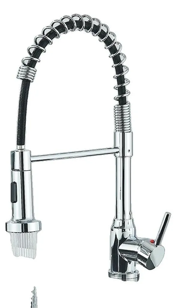 Robinet cuisine à levier unique avec douchette amovible chrome noir mat