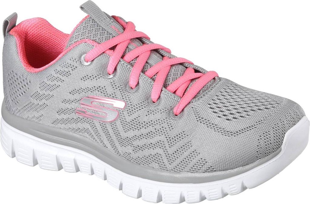 Skechers Damen Schnürschuhe Sportlich Gummisohle grau Produktbild 