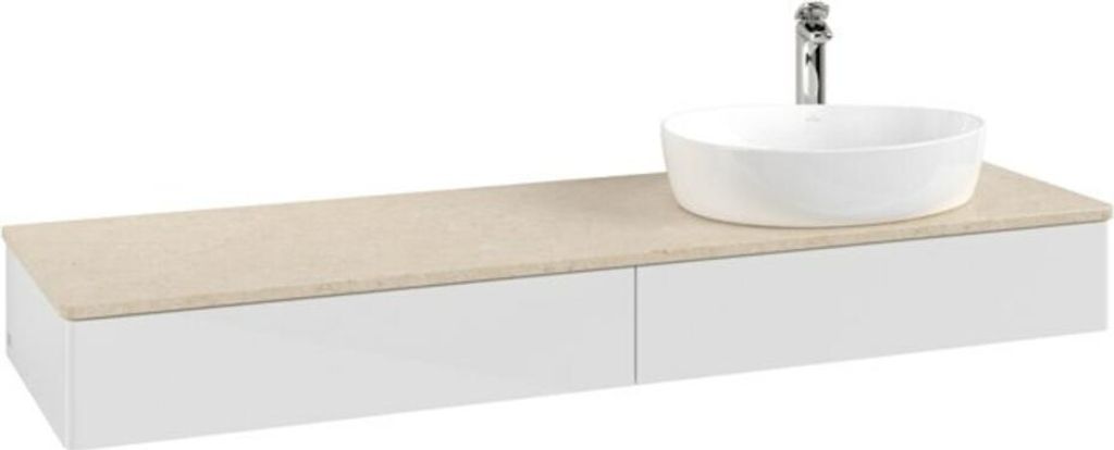 V&B Waschtischunterschrank ohne Frontstruktur Antao 160x50cm, HL, WBP botti., glo wh. Lac