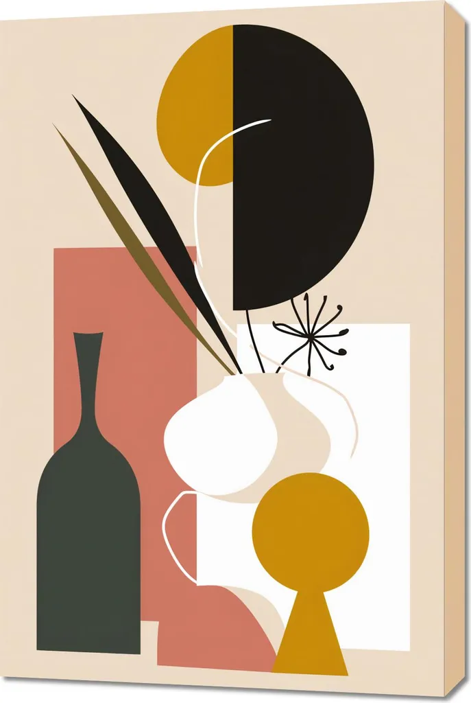 Tableau Nature Morte Abstraite 60 x 90 cm - Toile Déco Murale Moderne