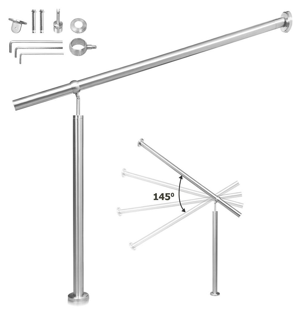 ISOISL Edelstahl Eingangsgeländer 100 x 90 cm, Silber Produktbild 