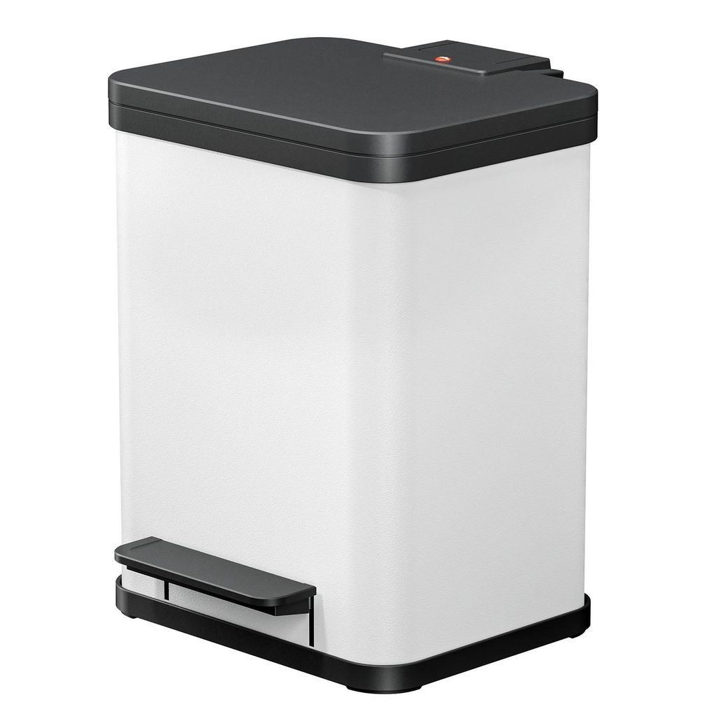 Hailo Öko duo Plus M Tret-Mülltrenner - freistehender 2 x 9 Liter Doppelmülleimer aus Stahlblech - Mülltrennsystem mit soft close Deckel - 2-fa...