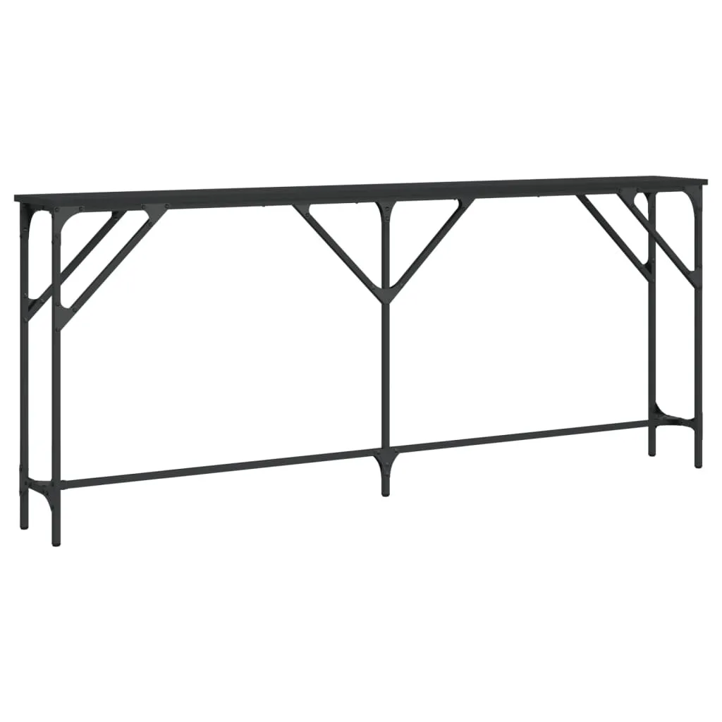 SYFAX™ Tavolino Consolle Nero 180x23x75 cm in Legno Multistrato