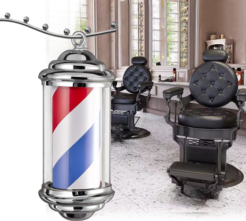 Friseurstange Barbier Plafond mit Lampe 48cm