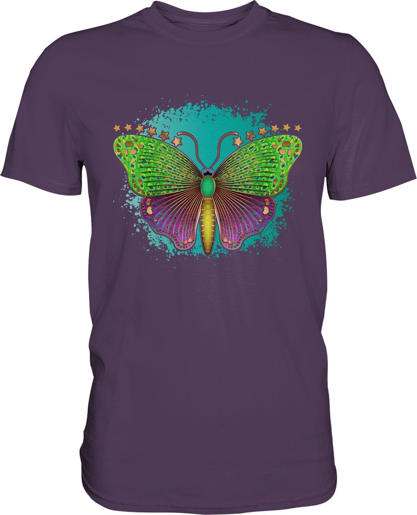 Bunter Schmetterling T-Shirt – Urban Purple / XL Produktbild 