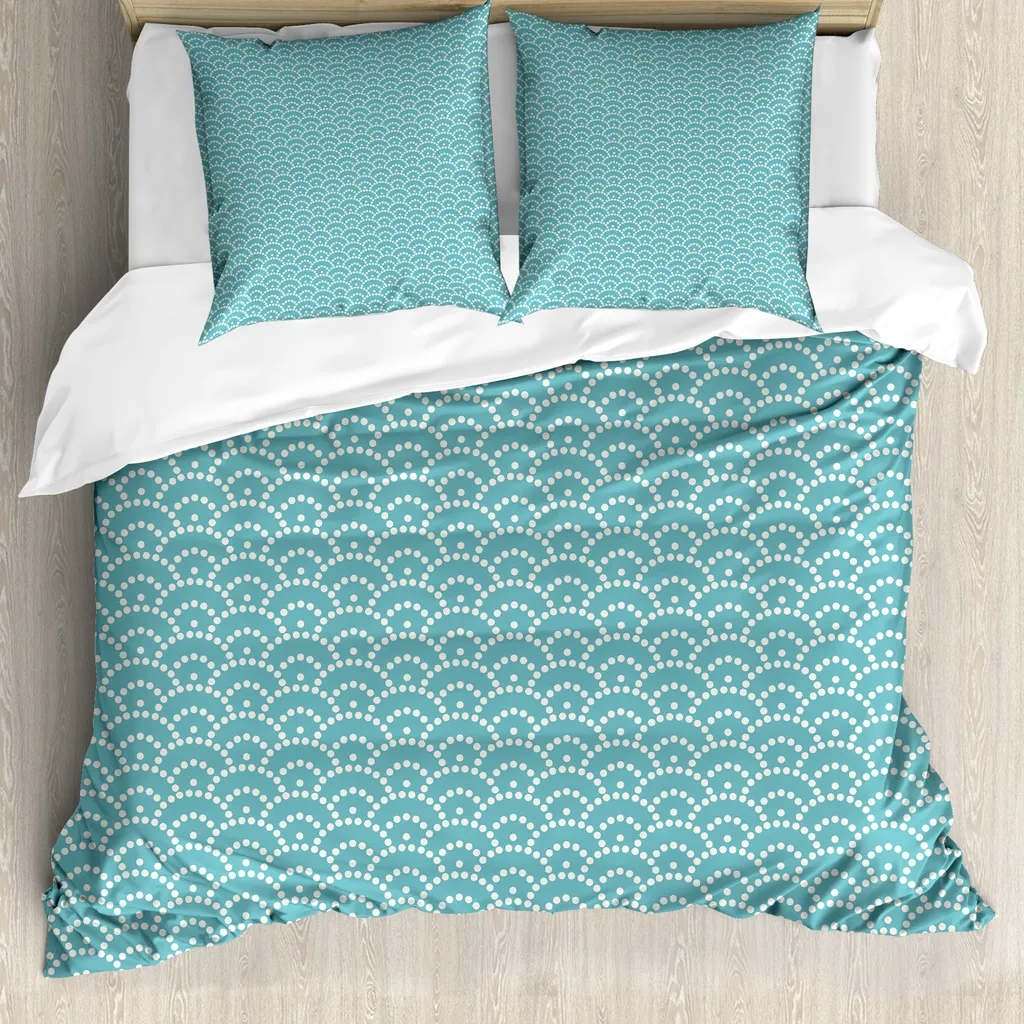 Copripiumino ABAKUHAUS 155x220 | Set Antiacaro Blu Giapponese