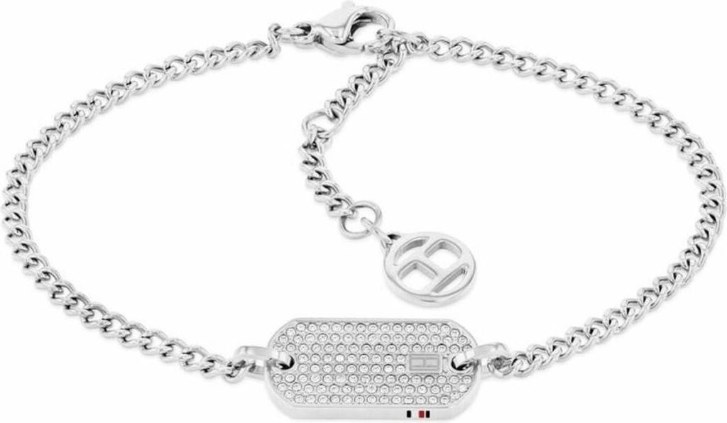 Damen Stahlarmband mit Kristallen Dog Tag 2780863