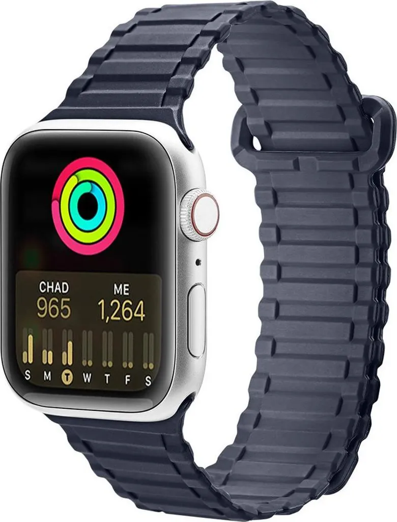 Dux Ducis Strap (Armor Version) Apple Watch Ultra, SE, 9, 8, 7, 6, 5, 4, 3, 2, 1 (49, 45, 44, 42 mm) bracciale magnetico in silicone blu