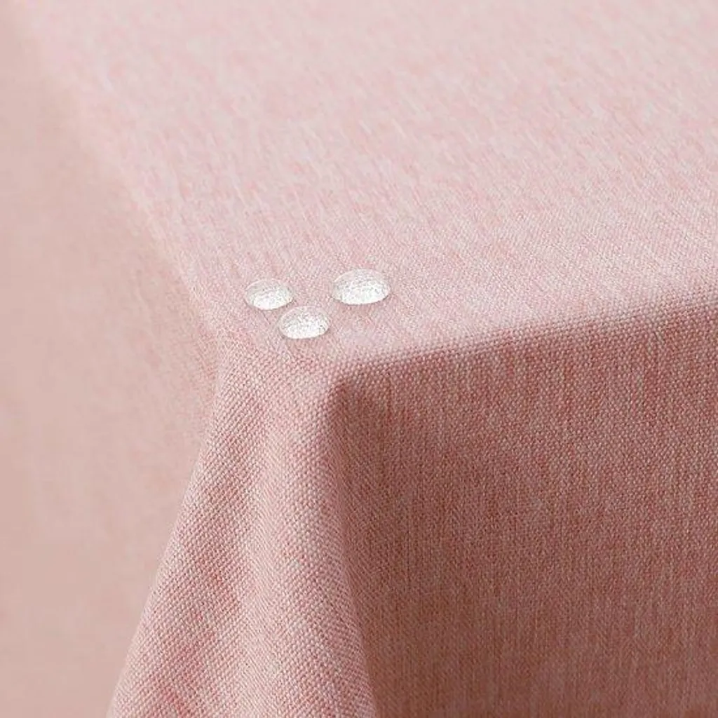 Nappe rectangulaire hydrofuge rose 130 x 220 cm lavable haute qualité